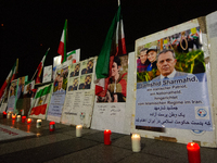 Dozens of Iranian activists participate in protests over the execution of German-Iranian citizen Jamshid Sharmahd in Cologne, Germany, on No...