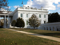 The White House is seen in Washington, D.C. on November 1, 2024, just days ahead of Election Day. (