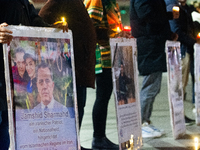 Dozens of Iranian activists participate in protests over the execution of German-Iranian citizen Jamshid Sharmahd in Cologne, Germany, on No...