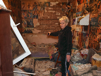 Resident Nadiia shows a room inside a house damaged by a Russian missile strike in Kharkiv, Ukraine, on November 1, 2024. NO USE RUSSIA. NO...