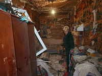 Resident Nadiia shows a room inside a house damaged by a Russian missile strike in Kharkiv, Ukraine, on November 1, 2024. NO USE RUSSIA. NO...