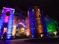 Sterntor Bonn is illuminated during the ''Bonn Leuchtet'' light festival in Bonn, Germany, on November 1, 2024. (