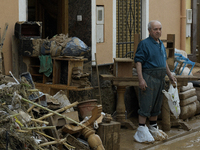 A view of the disaster area as search and rescue operations and aid delivery continue in Paiporta following the floods caused by heavy rain...