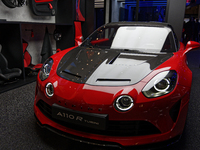 The sports car A110 R Turini is in the Alpine stand at the Paris Motor Show at Paris Expo Porte de Versailles in Paris, France, on October 1...