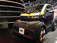 The new electric Mobilize DUO is on display at the Mobilize stand at the Paris Motor Show in Paris, France, on October 14, 2024, at Paris Ex...