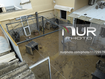 A view of the disaster area as search and rescue operations and aid delivery continue in Paiporta following the floods caused by heavy rain...