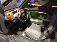 The dashboard of the new electric Mobilize DUO is on display at the Mobilize stand at the Paris Motor Show in Paris, France, on October 14,...