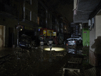 Emergency personnel work in a flooded area after heavy rains cause flooding in Uriel, Valencia, Spain, on November 1, 2024. (