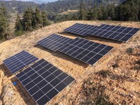 An aerial photo on November 1, 2024, shows the Qiuli photovoltaic distributed power station in Xijiang town, Congjiang county, Guizhou provi...