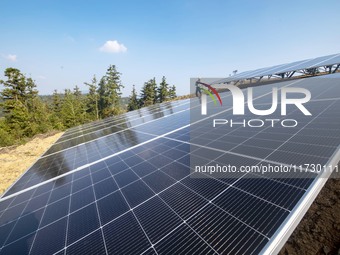 An aerial photo on November 1, 2024, shows the Qiuli photovoltaic distributed power station in Xijiang town, Congjiang county, Guizhou provi...