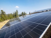 An aerial photo on November 1, 2024, shows the Qiuli photovoltaic distributed power station in Xijiang town, Congjiang county, Guizhou provi...