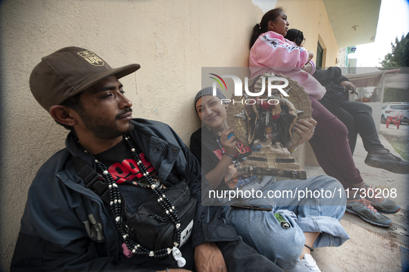 Faithfuls attend the temple of Santa Muerte in the municipality of Pedro Escobedo to worship her and give thanks for the favors granted. Eve...