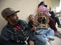 Faithfuls attend the temple of Santa Muerte in the municipality of Pedro Escobedo to worship her and give thanks for the favors granted. Eve...