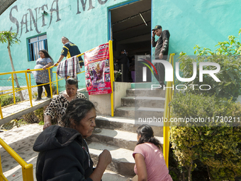 Faithfuls attend the temple of Santa Muerte in the municipality of Pedro Escobedo to worship her and give thanks for the favors granted. Eve...