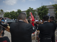 Faithfuls attend the temple of Santa Muerte in the municipality of Pedro Escobedo to worship her and give thanks for the favors granted. Eve...