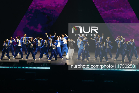 Singer Andy Lau performs at the Taipei Arena during the first leg of his ''Today is the Day'' tour in Taipei, Taiwan province, China, on Nov...