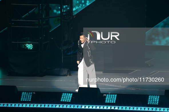 Singer Andy Lau performs at the Taipei Arena during the first leg of his ''Today is the Day'' tour in Taipei, Taiwan province, China, on Nov...