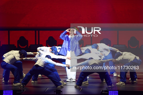 Singer Andy Lau performs at the Taipei Arena during the first leg of his ''Today is the Day'' tour in Taipei, Taiwan province, China, on Nov...