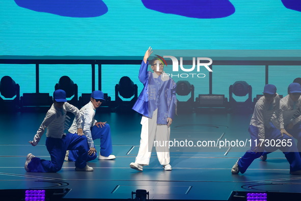 Singer Andy Lau performs at the Taipei Arena during the first leg of his ''Today is the Day'' tour in Taipei, Taiwan province, China, on Nov...