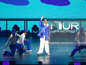 Singer Andy Lau performs at the Taipei Arena during the first leg of his ''Today is the Day'' tour in Taipei, Taiwan province, China, on Nov...