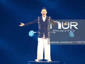 Singer Andy Lau performs at the Taipei Arena during the first leg of his ''Today is the Day'' tour in Taipei, Taiwan province, China, on Nov...