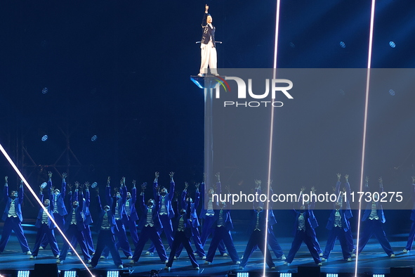 Singer Andy Lau performs at the Taipei Arena during the first leg of his ''Today is the Day'' tour in Taipei, Taiwan province, China, on Nov...