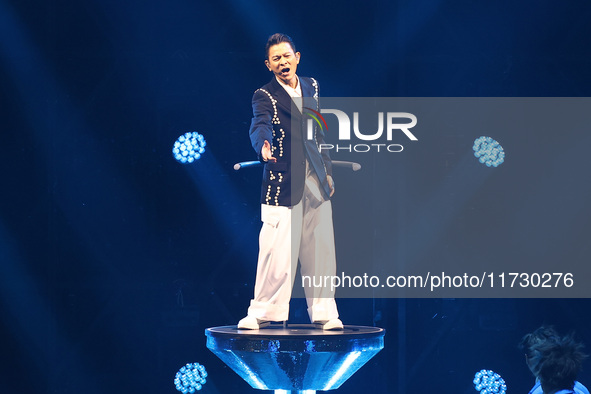 Singer Andy Lau performs at the Taipei Arena during the first leg of his ''Today is the Day'' tour in Taipei, Taiwan province, China, on Nov...