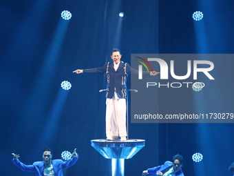 Singer Andy Lau performs at the Taipei Arena during the first leg of his ''Today is the Day'' tour in Taipei, Taiwan province, China, on Nov...