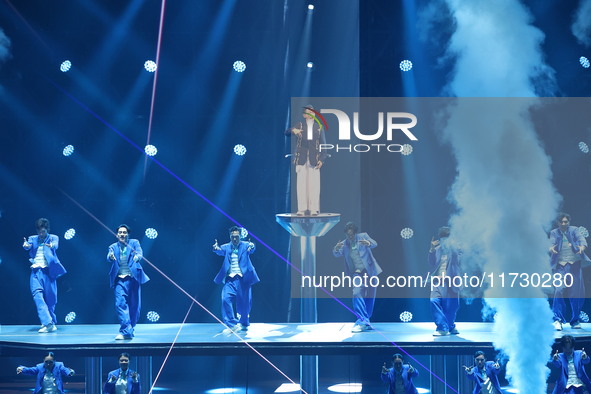 Singer Andy Lau performs at the Taipei Arena during the first leg of his ''Today is the Day'' tour in Taipei, Taiwan province, China, on Nov...