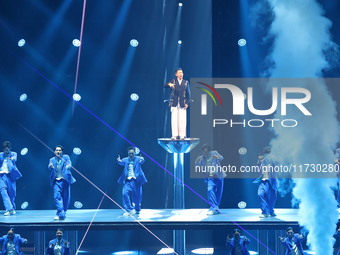 Singer Andy Lau performs at the Taipei Arena during the first leg of his ''Today is the Day'' tour in Taipei, Taiwan province, China, on Nov...