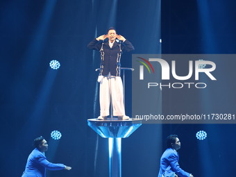 Singer Andy Lau performs at the Taipei Arena during the first leg of his ''Today is the Day'' tour in Taipei, Taiwan province, China, on Nov...