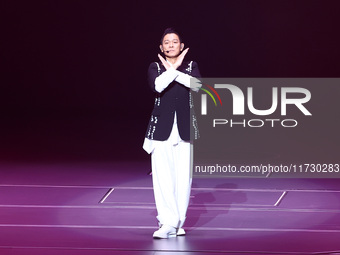 Singer Andy Lau performs at the Taipei Arena during the first leg of his ''Today is the Day'' tour in Taipei, Taiwan province, China, on Nov...