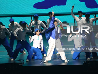 Singer Andy Lau performs at the Taipei Arena during the first leg of his ''Today is the Day'' tour in Taipei, Taiwan province, China, on Nov...