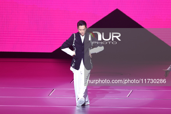 Singer Andy Lau performs at the Taipei Arena during the first leg of his ''Today is the Day'' tour in Taipei, Taiwan province, China, on Nov...