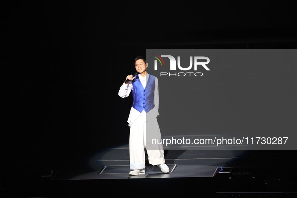 Singer Andy Lau performs at the Taipei Arena during the first leg of his ''Today is the Day'' tour in Taipei, Taiwan province, China, on Nov...