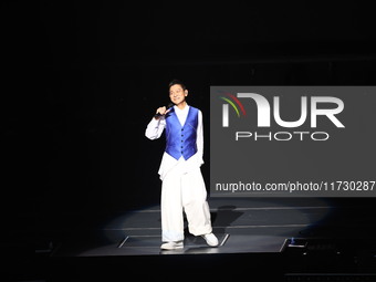 Singer Andy Lau performs at the Taipei Arena during the first leg of his ''Today is the Day'' tour in Taipei, Taiwan province, China, on Nov...