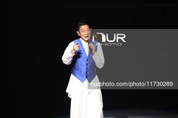 Singer Andy Lau performs at the Taipei Arena during the first leg of his ''Today is the Day'' tour in Taipei, Taiwan province, China, on Nov...