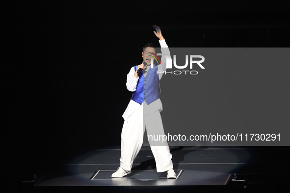 Singer Andy Lau performs at the Taipei Arena during the first leg of his ''Today is the Day'' tour in Taipei, Taiwan province, China, on Nov...