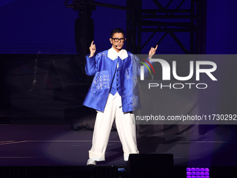 Singer Andy Lau performs at the Taipei Arena during the first leg of his ''Today is the Day'' tour in Taipei, Taiwan province, China, on Nov...