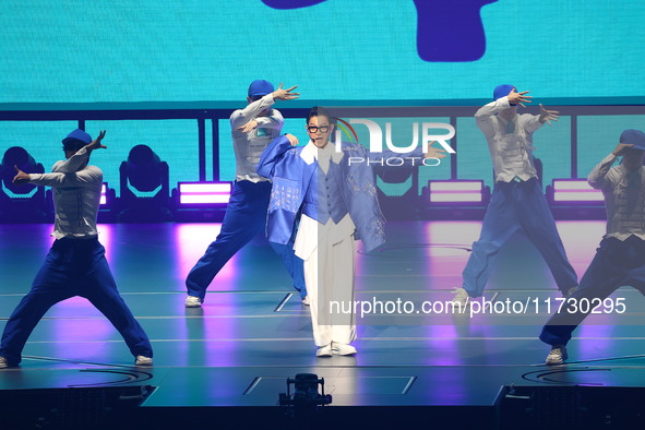 Singer Andy Lau performs at the Taipei Arena during the first leg of his ''Today is the Day'' tour in Taipei, Taiwan province, China, on Nov...