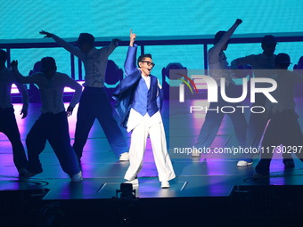 Singer Andy Lau performs at the Taipei Arena during the first leg of his ''Today is the Day'' tour in Taipei, Taiwan province, China, on Nov...