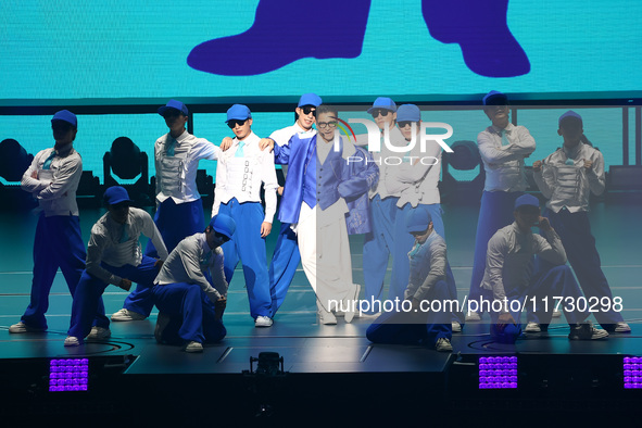 Singer Andy Lau performs at the Taipei Arena during the first leg of his ''Today is the Day'' tour in Taipei, Taiwan province, China, on Nov...