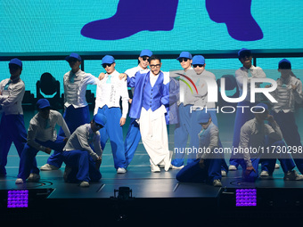 Singer Andy Lau performs at the Taipei Arena during the first leg of his ''Today is the Day'' tour in Taipei, Taiwan province, China, on Nov...