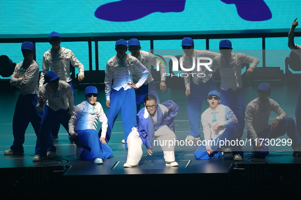 Singer Andy Lau performs at the Taipei Arena during the first leg of his ''Today is the Day'' tour in Taipei, Taiwan province, China, on Nov...