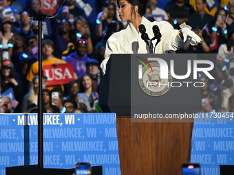 Belcalis Marlenis Cephus, known professionally as Cardi B (shown), an American rapper and songwriter, speaks at a campaign rally supporting...