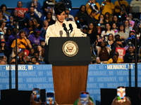 Belcalis Marlenis Cephus, known professionally as Cardi B (shown), an American rapper and songwriter, speaks at a campaign rally supporting...