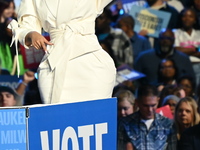 Belcalis Marlenis Cephus, known professionally as Cardi B, an American rapper and songwriter, is on stage at a campaign rally supporting Vic...