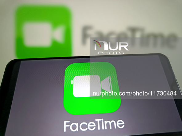 An illustration of FaceTime takes place in Suqian, Jiangsu Province, China, on November 2, 2024. (Photo Illustration by Costfoto/NurPhoto)