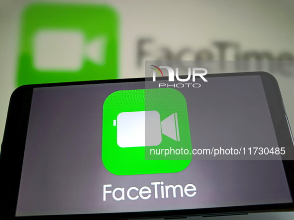 An illustration of FaceTime takes place in Suqian, Jiangsu Province, China, on November 2, 2024. (Photo Illustration by Costfoto/NurPhoto)