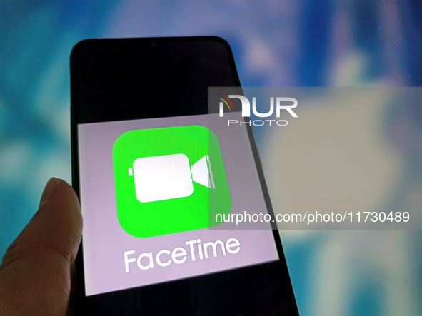 An illustration of FaceTime takes place in Suqian, Jiangsu Province, China, on November 2, 2024. (Photo Illustration by Costfoto/NurPhoto)